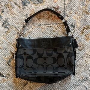 Coach Black Zoe Hobo Signature Shoulder Bag